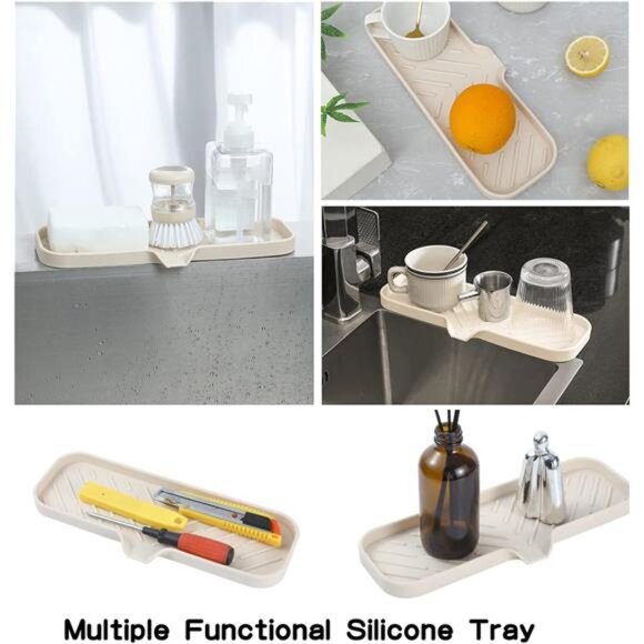 Silicone Bathroom Soap Dishes with Drain Spout-Bathroom and Kitchen Sink - Picture 5 of 7